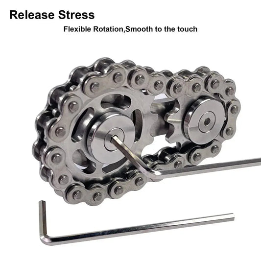 Metal Hand Spinner Chain Gear Metal Fidget Spinner Adult EDC Fidget Toys Focus ADHD Tool Office Stress Relief Toys Cheeky Fantail Finds