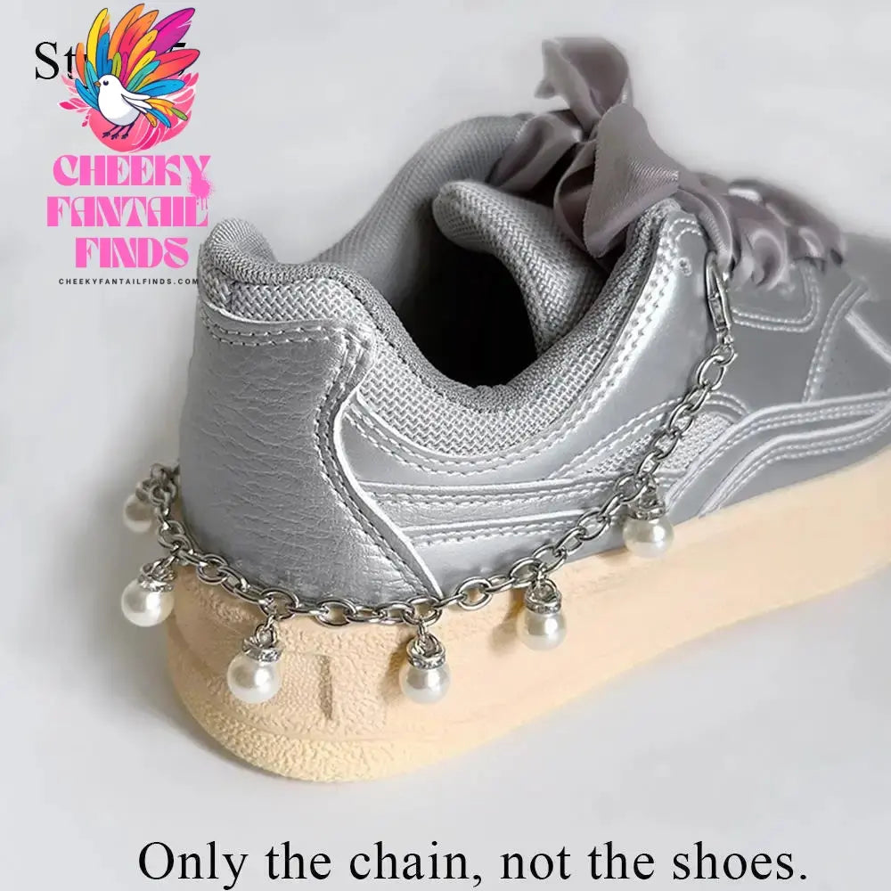 Metal Pearl Chain Gold/Silver Canvas Board Shoes Buckles Decoration Heart Star Shoe Creative Jewelry Cheeky Fantail Finds