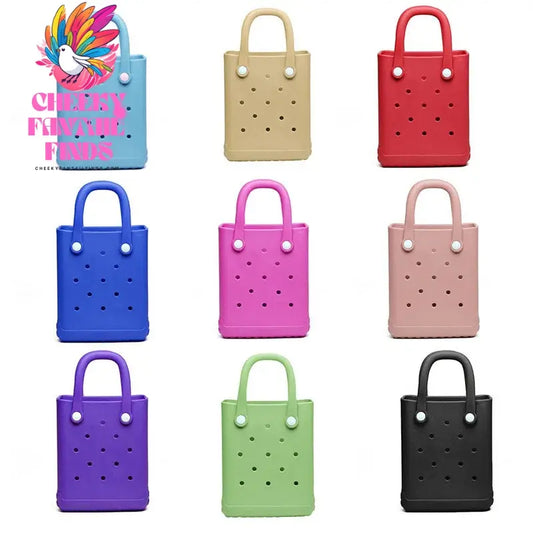 Mini Beach Bag Summer EVA DIY Waterproof Beach Basket Picnic OutdoorTravel Tote Handbag Swimming Vacation Shopping Shoulder Bags - Cheeky Fantail Finds