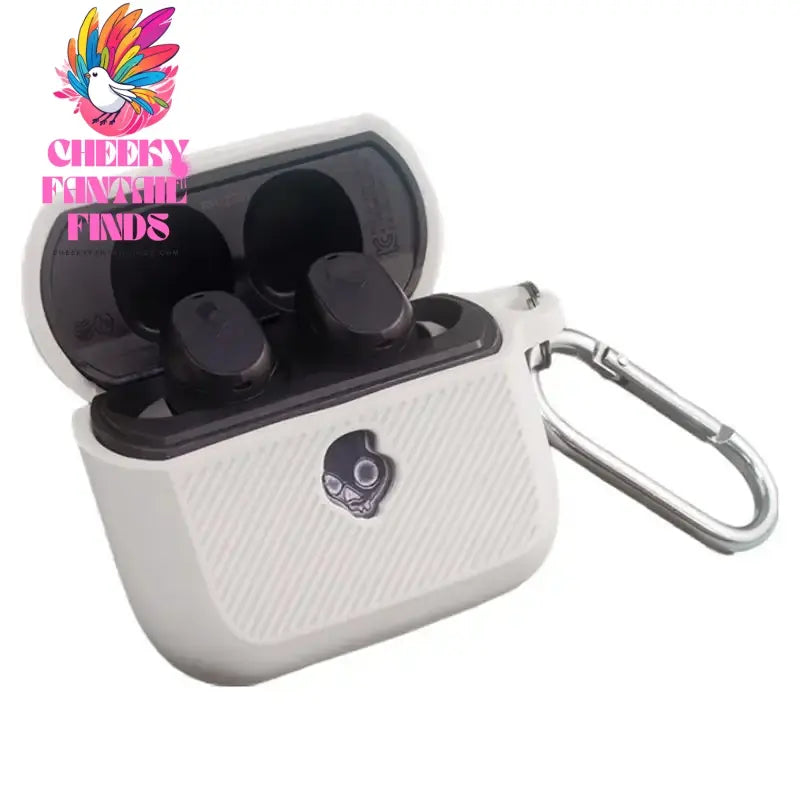 Mini Earphone Protective Case Silicone Waterproof Shockproof Earbuds Case with Carabiner Clip Carrying Case for Skull candy Mod Cheeky Fantail Finds