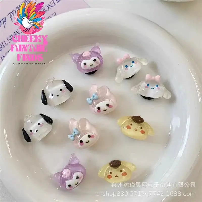 Miniso 10PCS Cute Cartoon Sanrio Shoes Charm Set Kuromi Cinnamoroll Melody Cartoon Decorations for Clogs and Sandals Party Gifts Cheeky Fantail Finds