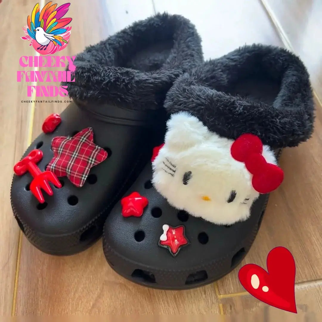 Miniso Cartoon Hello Kitty Shoe Charms Set Plush Cat Diy Clogs Accessories Gift Idea For Birthday Christmas Party Favors Cheeky Fantail Finds