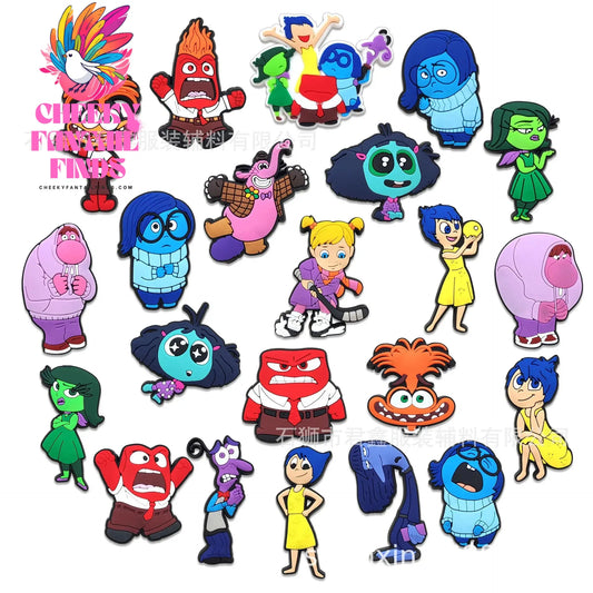 Miniso Kawaii Inside Out 2 Shoe Buckle Funny DIY Sandals Shoe Accessories PVC Shoe Charm For Party Favor Gift Idea Cheeky Fantail Finds