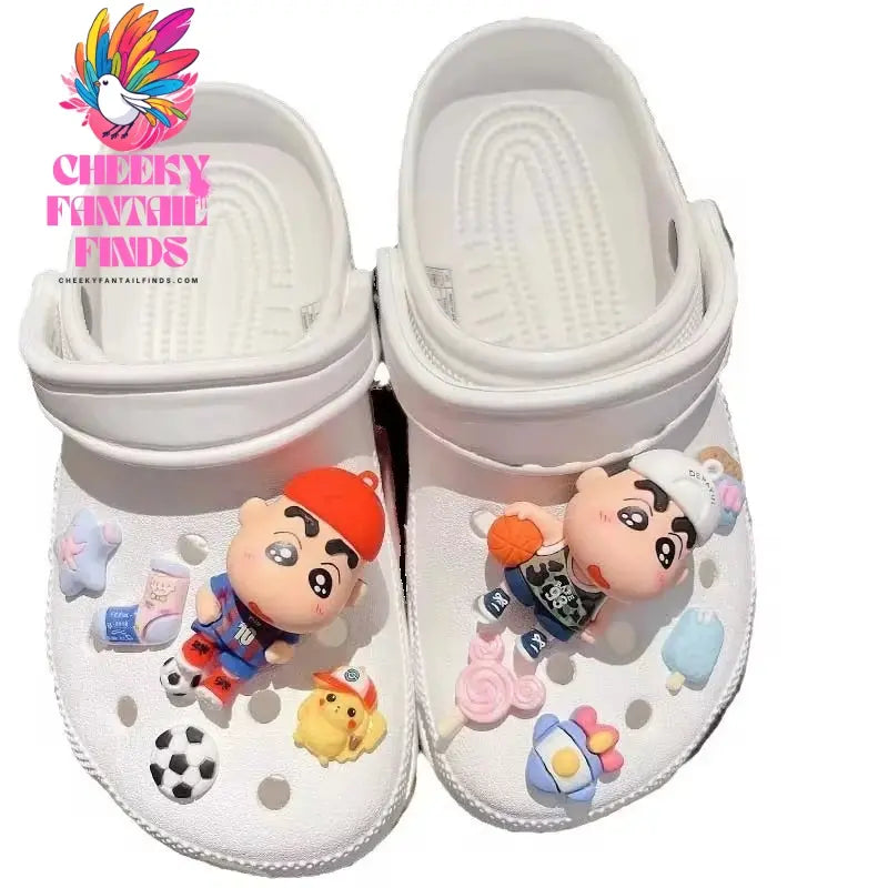 Miniso Whole Set Hot Sale Diy Hole Shoes Charms 3D Cute Comic Character Shoes Buckle Set Shoe Flower Detachable Girl Gift Cheeky Fantail Finds