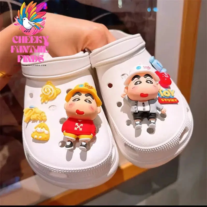 Miniso Whole Set Hot Sale Diy Hole Shoes Charms 3D Cute Comic Character Shoes Buckle Set Shoe Flower Detachable Girl Gift Cheeky Fantail Finds