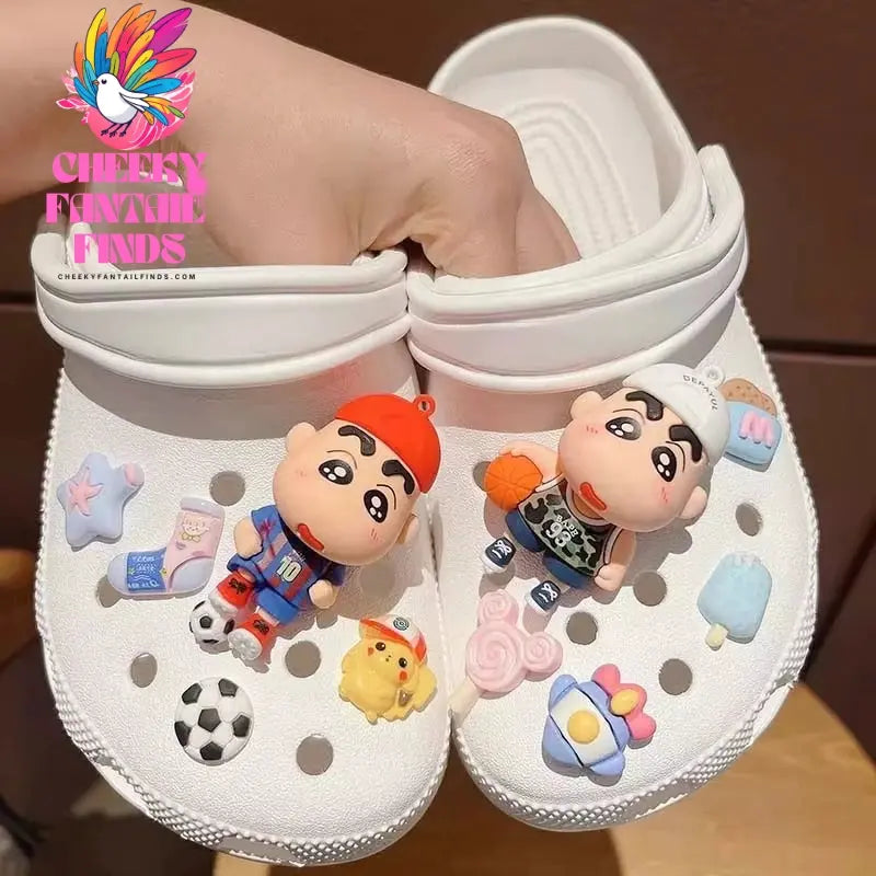 Miniso Whole Set Hot Sale Diy Hole Shoes Charms 3D Cute Comic Character Shoes Buckle Set Shoe Flower Detachable Girl Gift Cheeky Fantail Finds