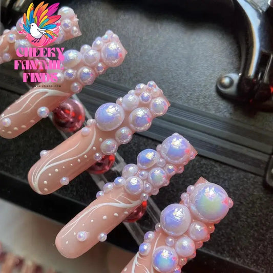 Mix 3D Nail Art Punk Silver Pearl Shape Gothic Design Luxury Charms Manicure Tips Rhinestones Decoration Cheeky Fantail Finds