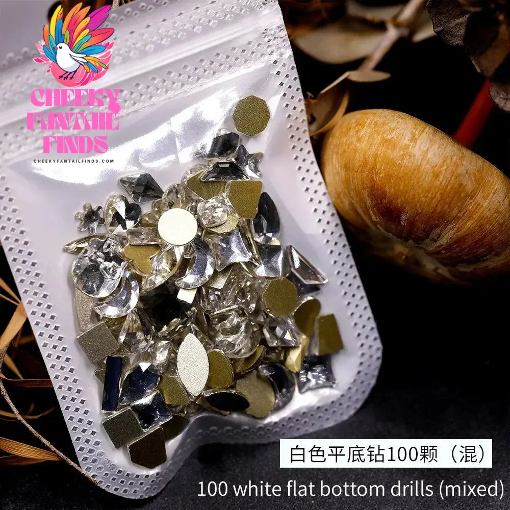 Mix 3D Nail Art Punk Silver Pearl Shape Gothic Design Luxury Charms Manicure Tips Rhinestones Decoration Cheeky Fantail Finds
