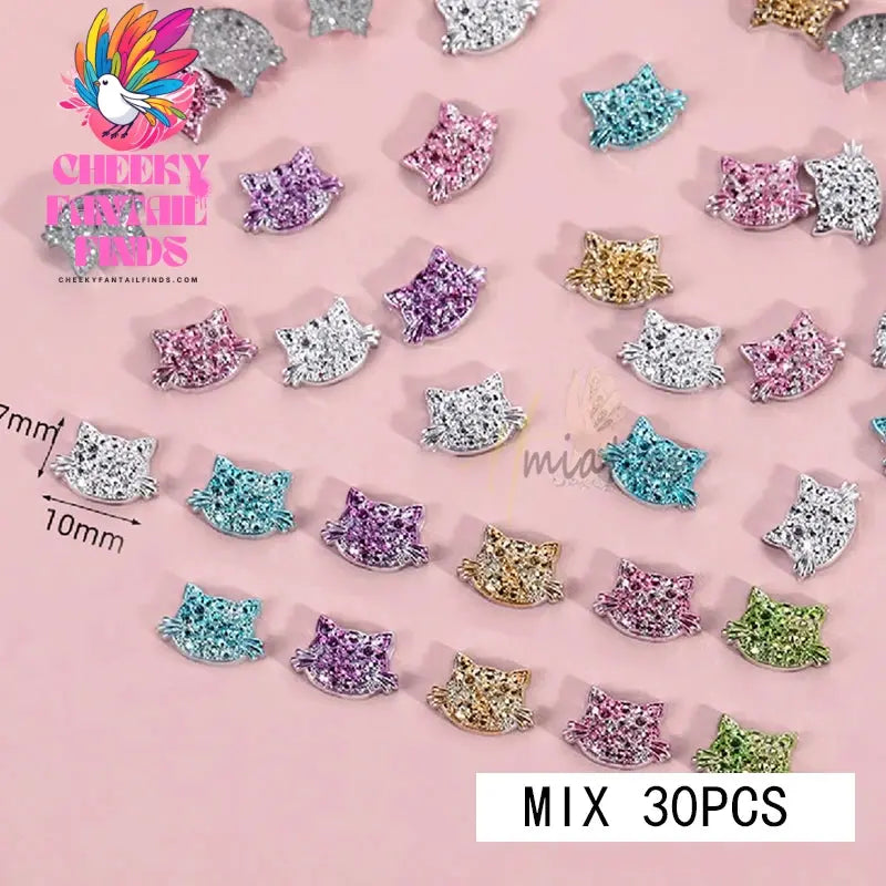 Mix 3D Nail Art Punk Silver Pearl Shape Gothic Design Luxury Charms Manicure Tips Rhinestones Decoration Cheeky Fantail Finds