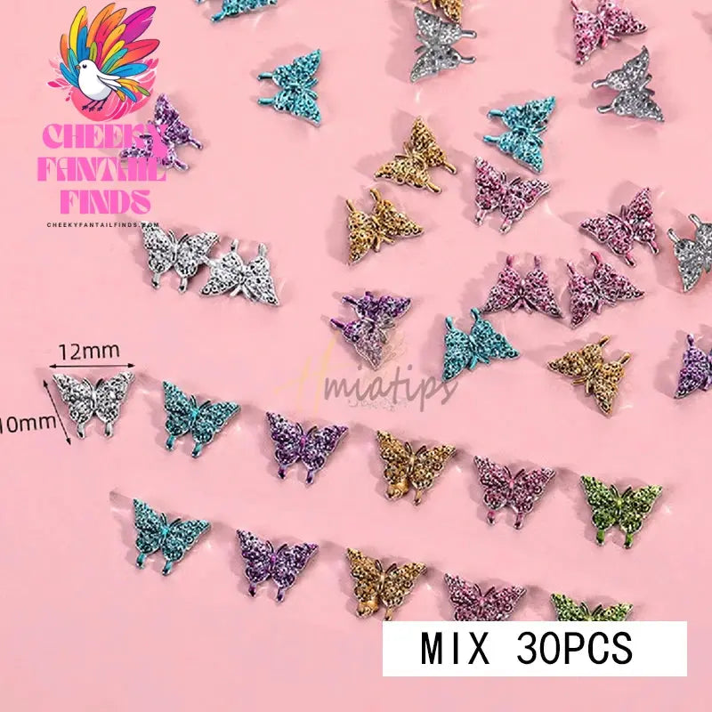 Mix 3D Nail Art Punk Silver Pearl Shape Gothic Design Luxury Charms Manicure Tips Rhinestones Decoration Cheeky Fantail Finds