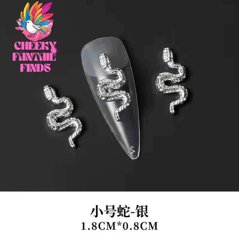 Mix 3D Nail Art Punk Silver Pearl Shape Gothic Design Luxury Charms Manicure Tips Rhinestones Decoration Cheeky Fantail Finds
