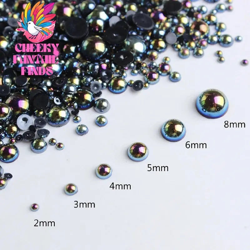 Mix 3D Nail Art Punk Silver Pearl Shape Gothic Design Luxury Charms Manicure Tips Rhinestones Decoration Cheeky Fantail Finds