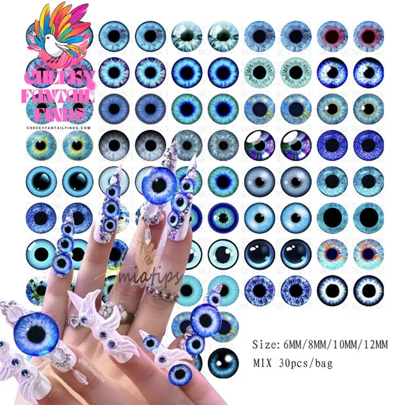 Mix 3D Nail Art Punk Silver Pearl Shape Gothic Design Luxury Charms Manicure Tips Rhinestones Decoration Cheeky Fantail Finds