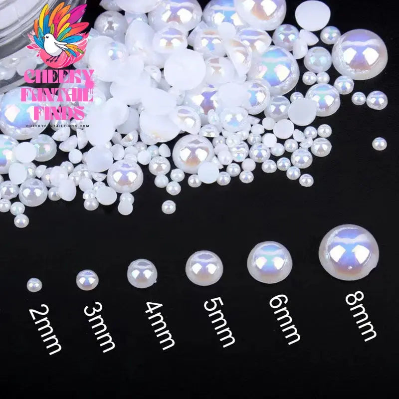 Mix 3D Nail Art Punk Silver Pearl Shape Gothic Design Luxury Charms Manicure Tips Rhinestones Decoration Cheeky Fantail Finds