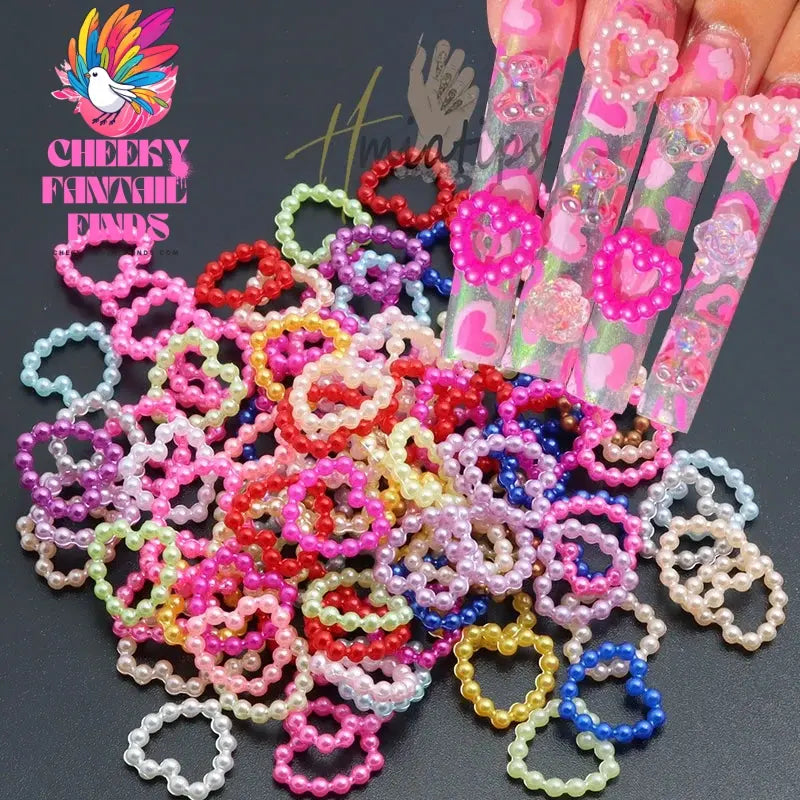 Mix 3D Nail Art Punk Silver Pearl Shape Gothic Design Luxury Charms Manicure Tips Rhinestones Decoration Cheeky Fantail Finds