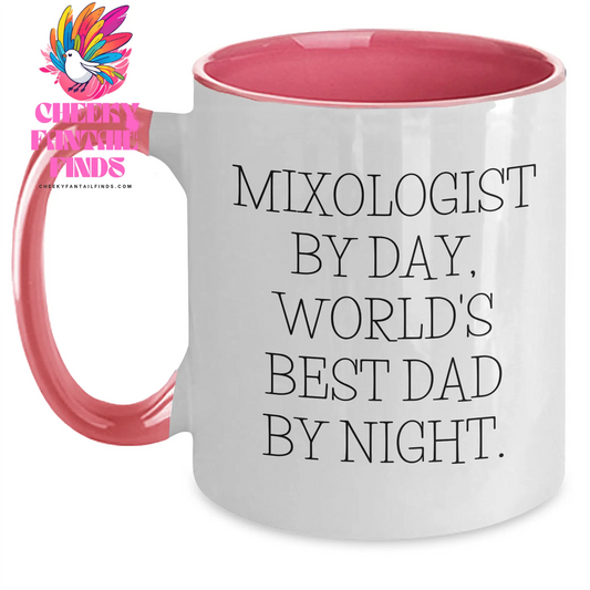 Mixologist Gifts - Funny Two Tone Coffee Mugs for Dad's Special Day, Gifts from Mom, Gifts for Mixologist, and More - Main