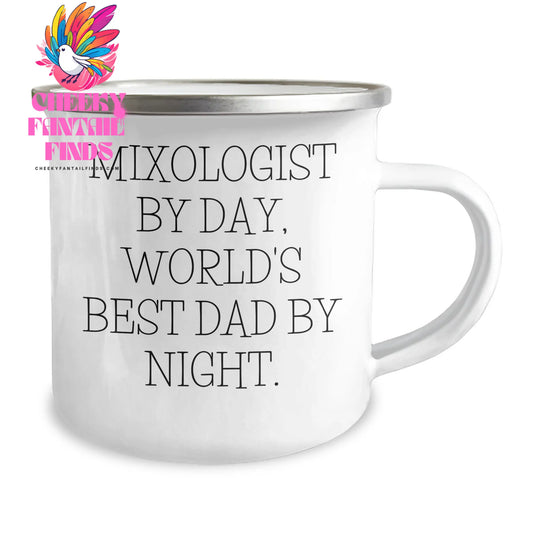 Mixologist Gifts from Men, Funny Quote, Camping Mug for World's Best Dad by Night, Father's Day Unique Gifts - Image 2