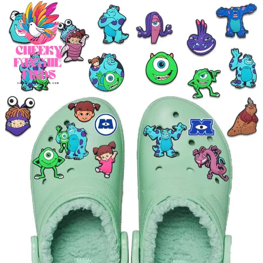 Movie Character Monsters Inc. University Shoe Charms For Accessories Shoe Buckle Decorations Christmas Gifts for Party Cheeky Fantail Finds