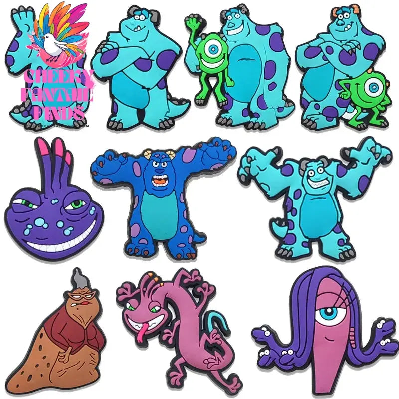 Movie Character Monsters Inc. University Shoe Charms For Accessories Shoe Buckle Decorations Christmas Gifts for Party Cheeky Fantail Finds