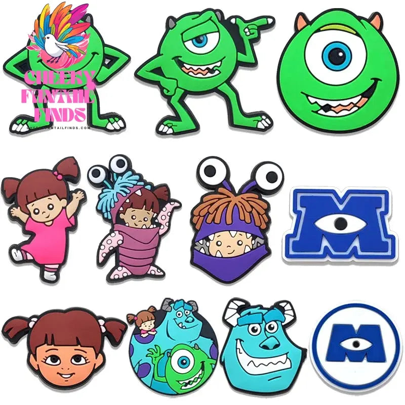 Movie Character Monsters Inc. University Shoe Charms For Accessories Shoe Buckle Decorations Christmas Gifts for Party Cheeky Fantail Finds