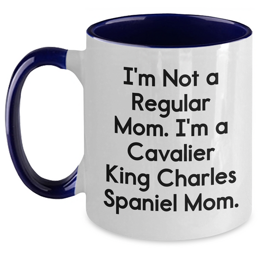 Funny Cavalier King Charles Spaniel Mom Two Tone Coffee Mugs Gifts from Mom to Dad, Cavalier King Charles Spaniel Dog Lovers Gifts for Men, Father's Day Unique Gifts - Main