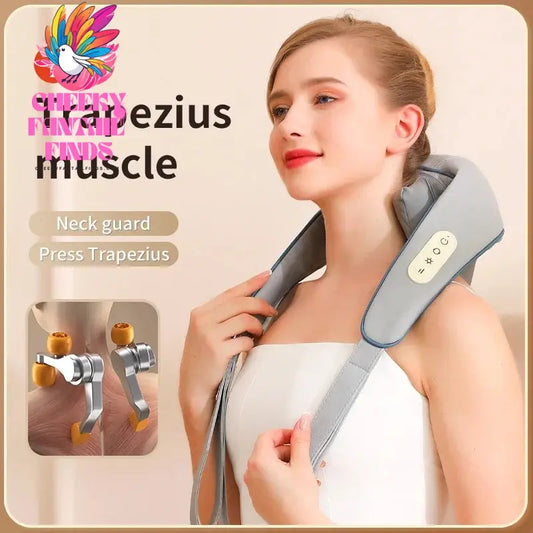 Neck and Shoulder Massage Shawl Heating Kneading 6D Massage Head Deep Massage and Muscle Relaxation Adjustable Wearable Massager Cheeky Fantail Finds