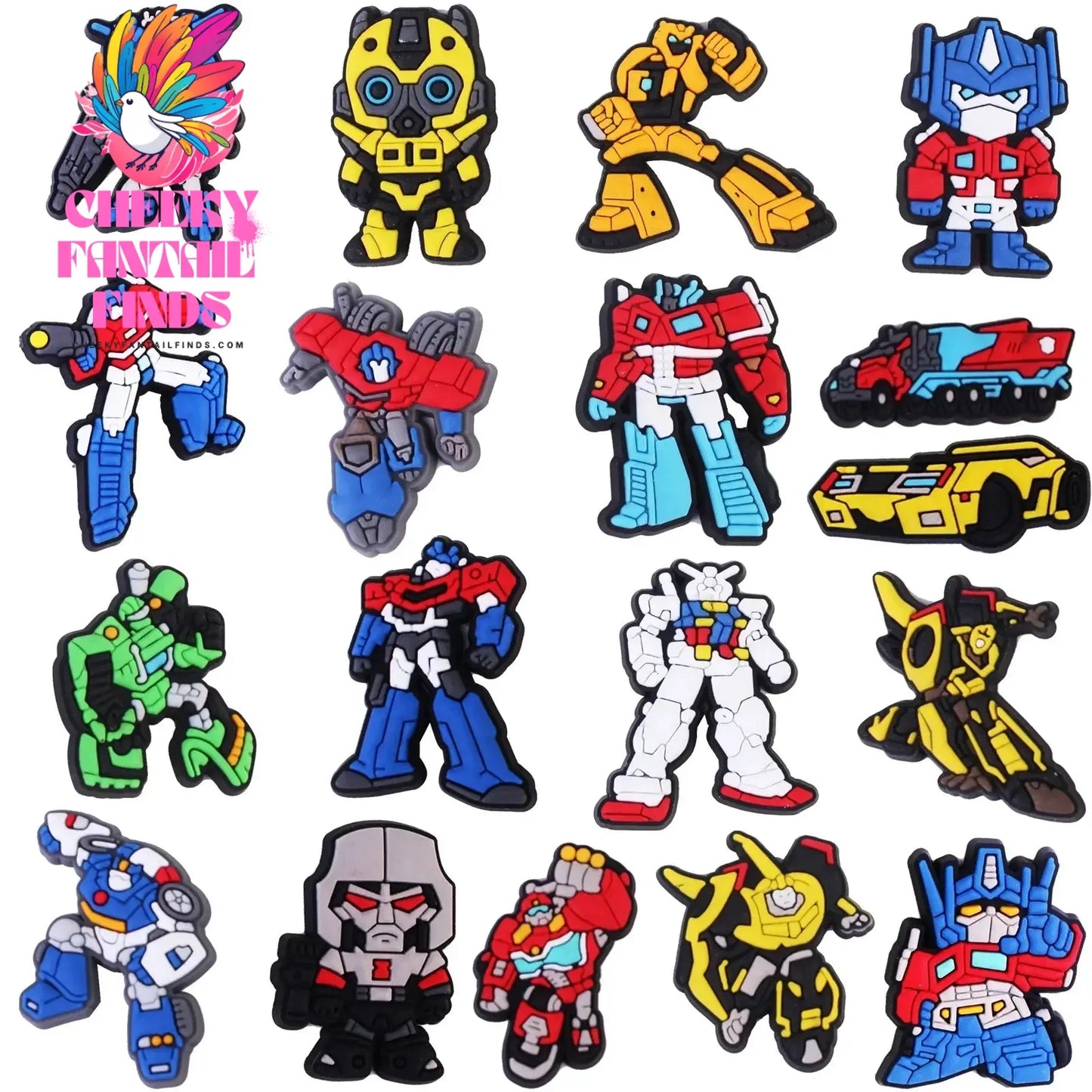 New 18pcs/set Transformers Cartoon Shoes Charms Shoe Accessories for Funny Decoration Unisex Sandals Kids Gifts Cheeky Fantail Finds