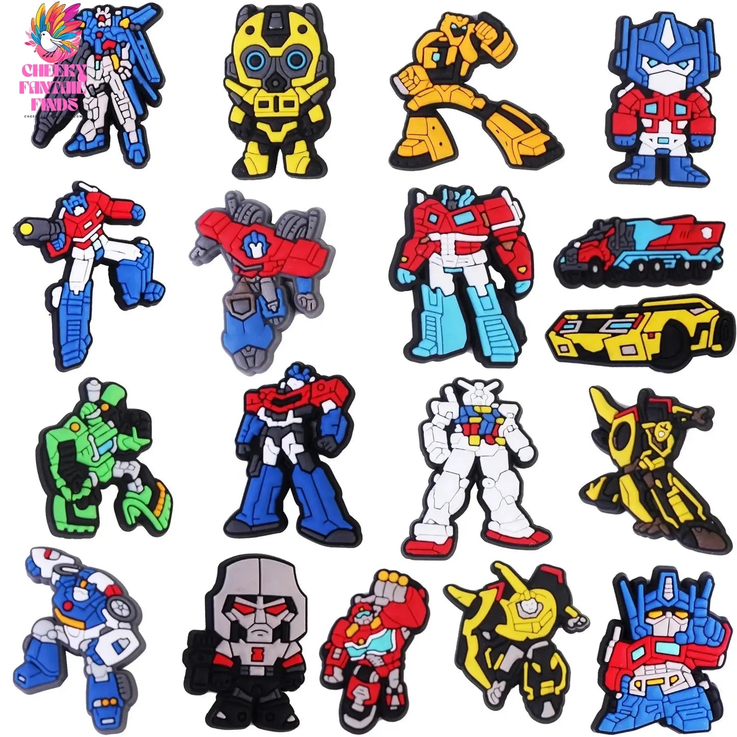 New 18pcs/set Transformers Cartoon Shoes Charms Shoe Accessories for Funny Decoration Unisex Sandals Kids Gifts Cheeky Fantail Finds