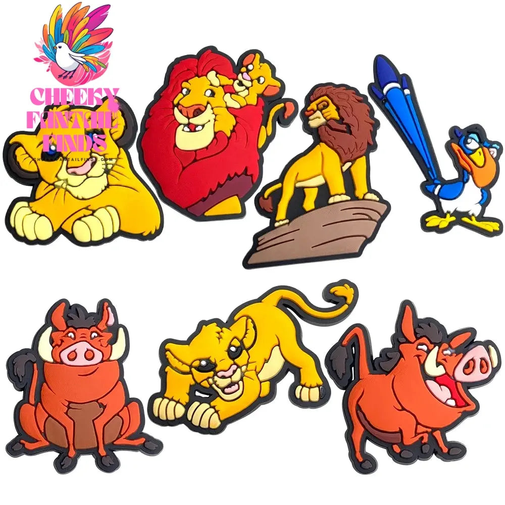 New 1PCS Shoe Charms Cartooon Lion DIY Anime Cute Animal Characters Decorate PVC Pins Accessories For Kid Boy Birthday Cool Gift Cheeky Fantail Finds