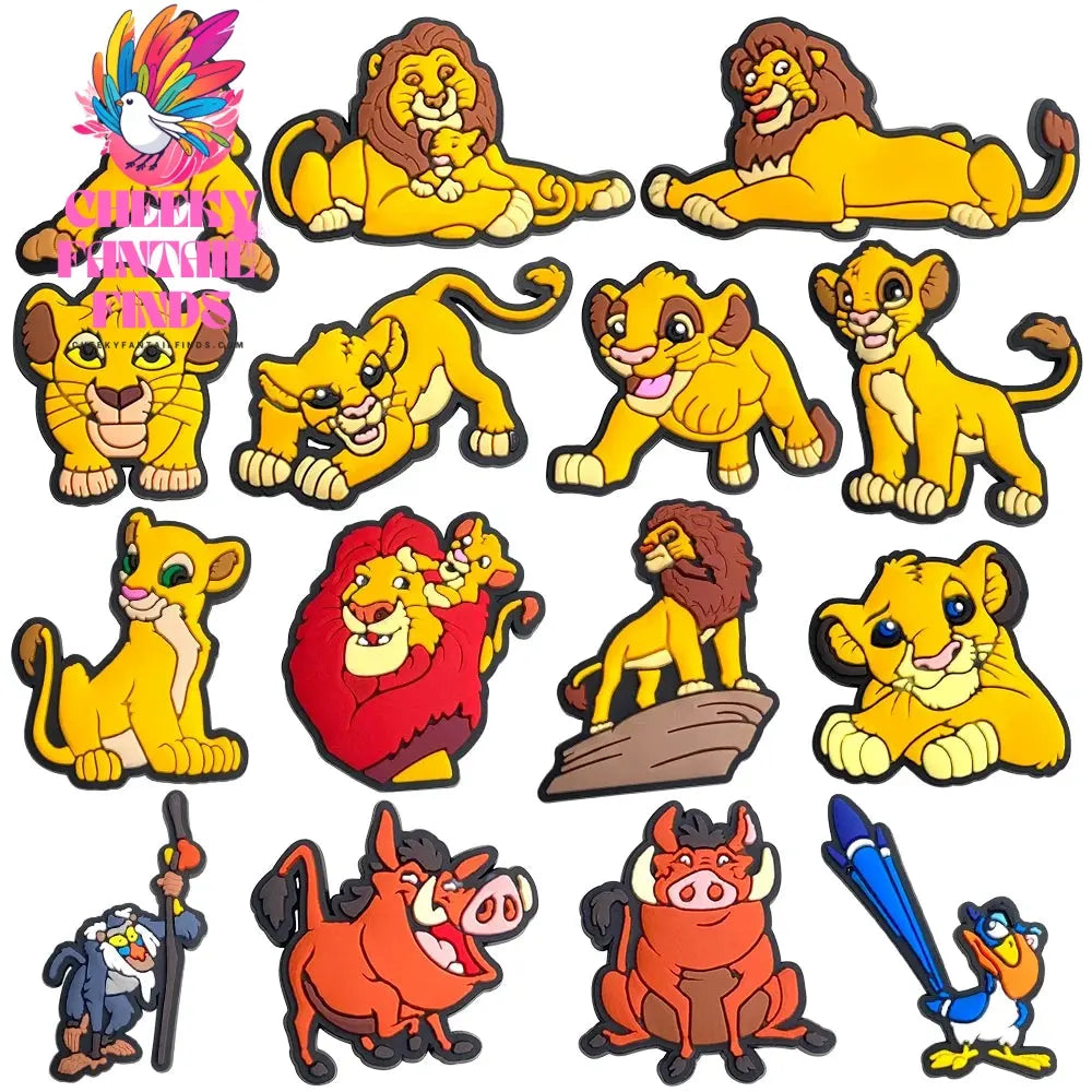 New 1PCS Shoe Charms Cartooon Lion DIY Anime Cute Animal Characters Decorate PVC Pins Accessories For Kid Boy Birthday Cool Gift Cheeky Fantail Finds