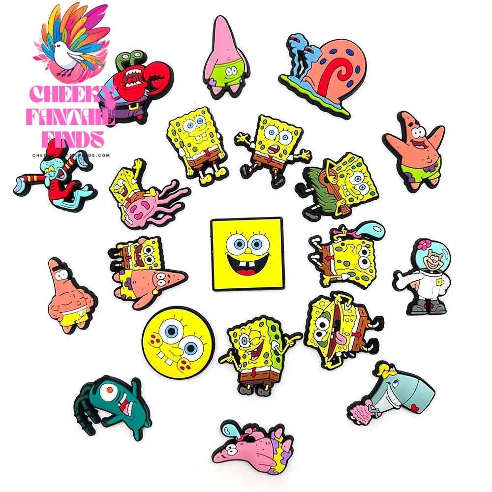 New 20Pcs SpongeBob Shoe Charms for Chase Cute Shoe accessories Cheeky Fantail Finds