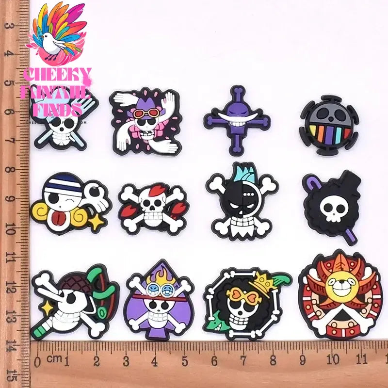 New 33Pcs One piece Cartoon PVC Shoe Charms Sandal Accessories Anime Fantasy Adventure Shoe Buckle Decoration for shoes Cheeky Fantail Finds
