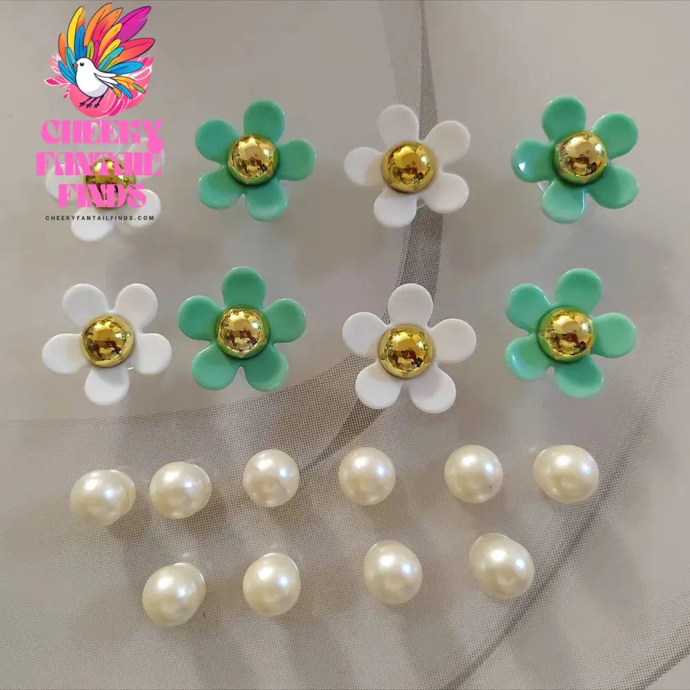 New Acrylic Daisy Five Petal Flower Hole Shoe Charms Decorations Cute Sunflower Shoes Buckle DIY 3D Hole Shoe Accessories - Cheeky Fantail Finds