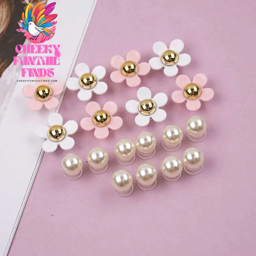 New Acrylic Daisy Five Petal Flower Hole Shoe Charms Decorations Cute Sunflower Shoes Buckle DIY 3D Hole Shoe Accessories - Cheeky Fantail Finds