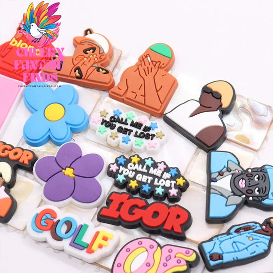 New Arrival 1-18pcs Shoe Charms Fashion Rock Hip Hop Singer Accessories PVC Shoes Decoration For Wristbands Kids X-mas Gift Cheeky Fantail Finds