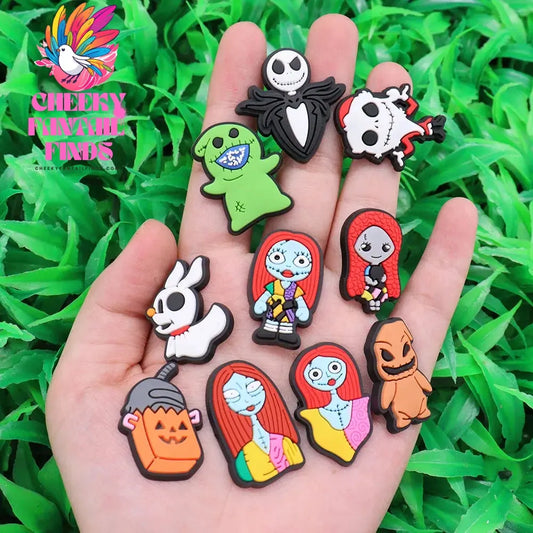 New Arrival 1-23pcs PVC Shoe Movie Charms Cartoon The Nightmare Before Christmas Jack Accessories Shoes Buckles Fit Kids X-mas Gift Cheeky Fantail Finds