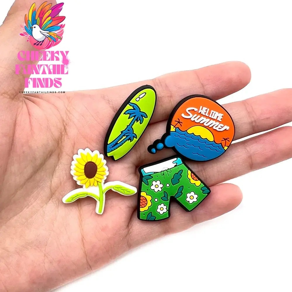 New Beach Theme PVC Shoe Decorations Clog Garden Shoes Charm DIY Buckle Accessories Décor Pins Ornaments Adult Gifts Cheeky Fantail Finds