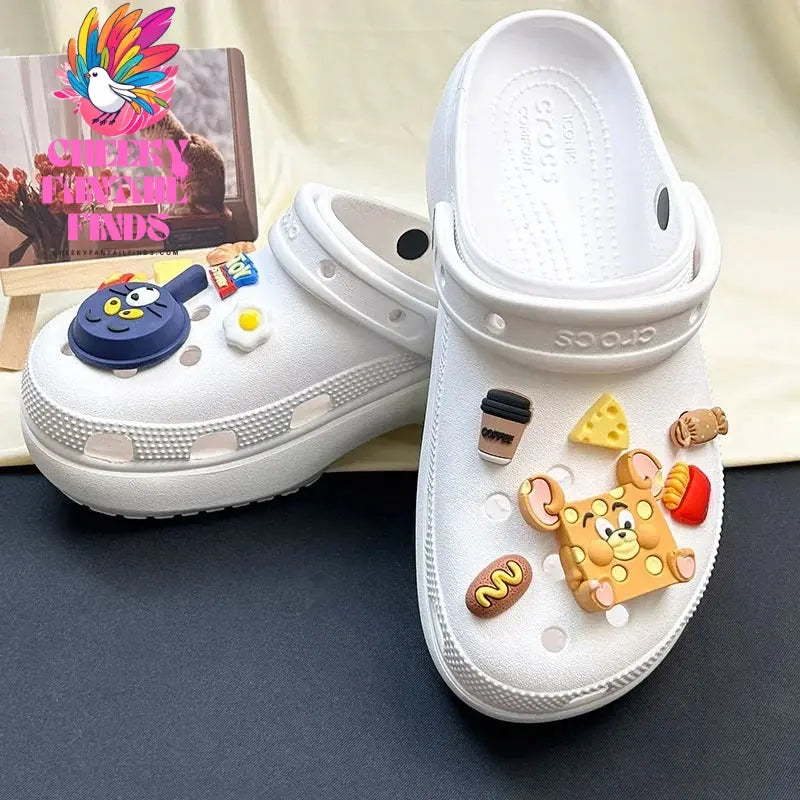 New CCF Funny Cat and Mouse Series Shoes charms Detachable DIY PVC Cartoon Shoe Buckle Decoration For Party Favor Gifts Cheeky Fantail Finds