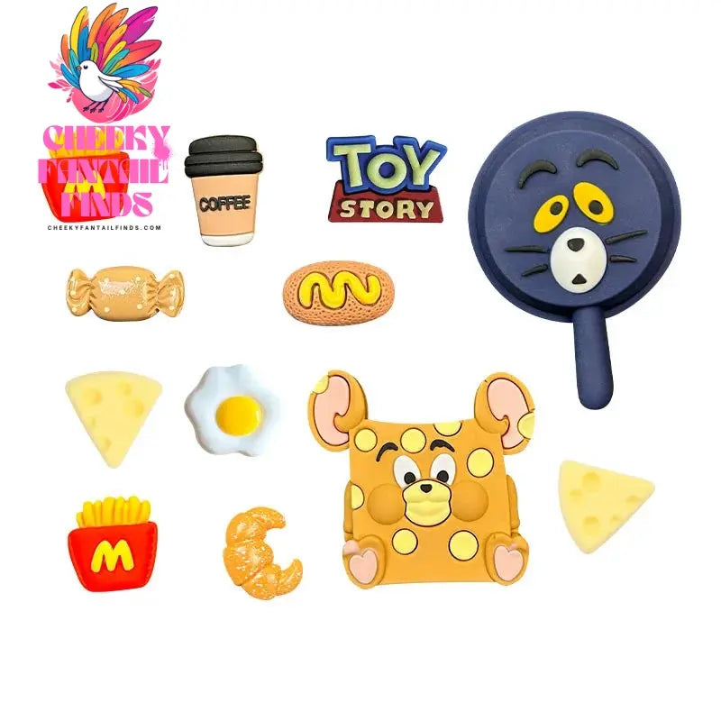 New CCF Funny Cat and Mouse Series Shoes charms Detachable DIY PVC Cartoon Shoe Buckle Decoration For Party Favor Gifts Cheeky Fantail Finds