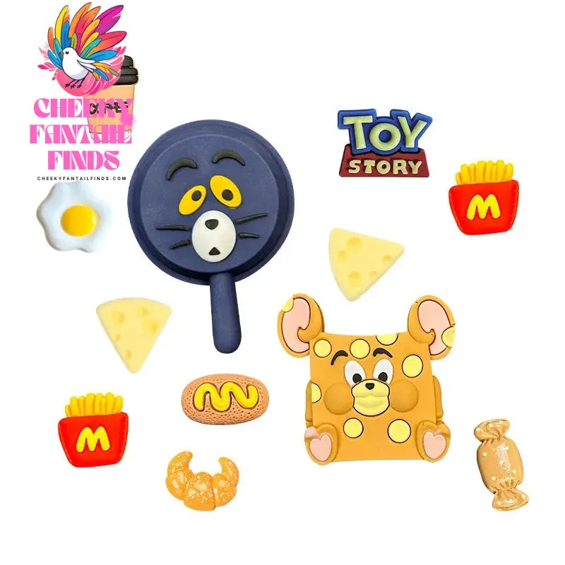 New CCF Funny Cat and Mouse Series Shoes charms Detachable DIY PVC Cartoon Shoe Buckle Decoration For Party Favor Gifts Cheeky Fantail Finds