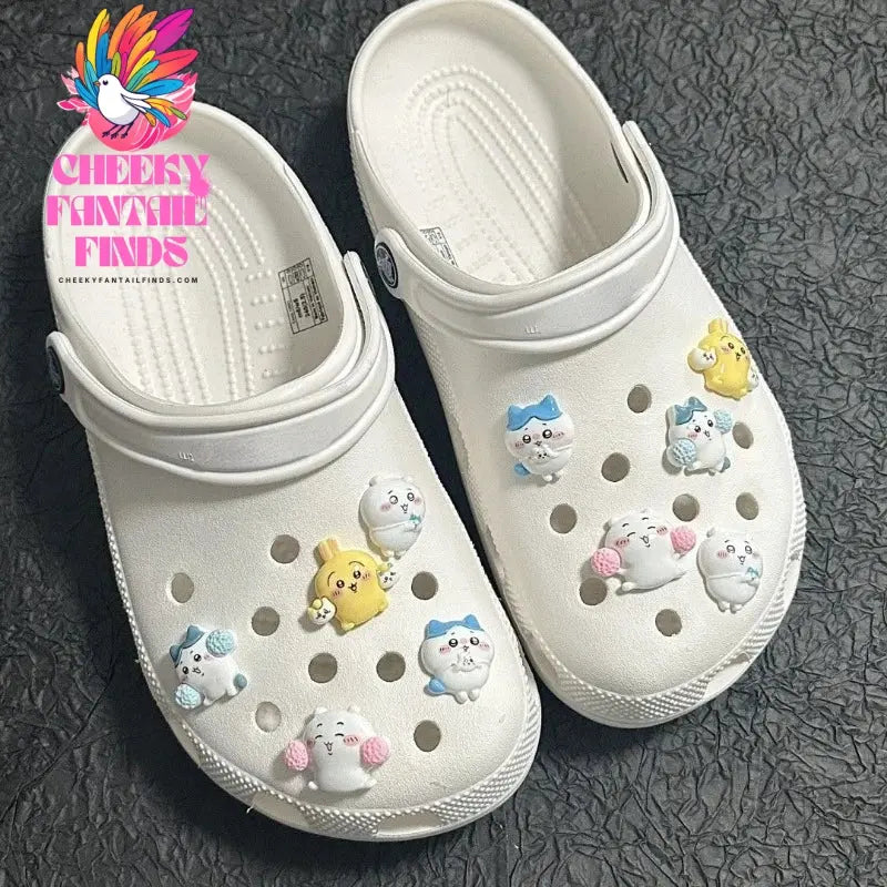 New Cartoon Cute Hachiwares Usagi Shoes Flower Kawaii Chiikawas Shoe Buckle Upper Decoration Accessories Bestie Couple Matching Cheeky Fantail Finds