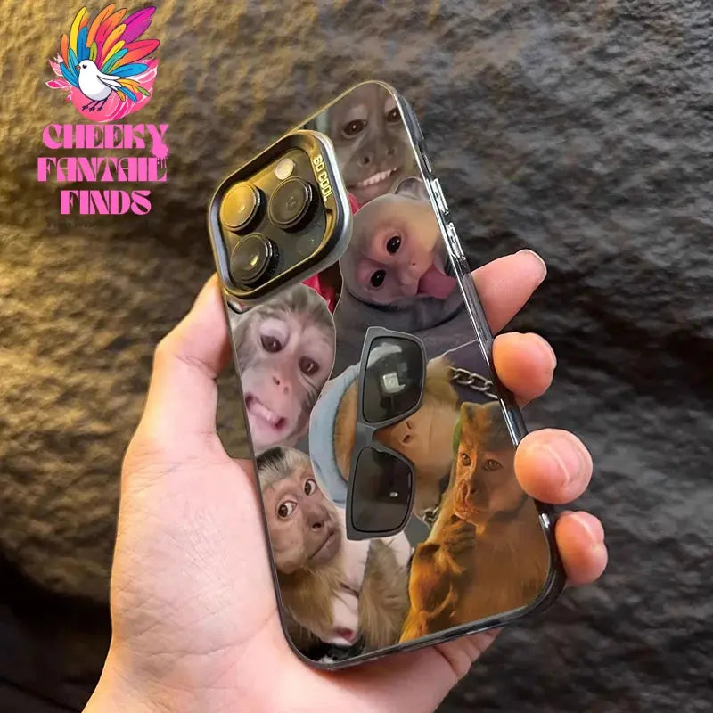 New Creative Monkey Pattern Phone Case For iPhone 16 Pro Max 15 14 13 12 11 XS X XR 7 8 Plus SE 2022 Shockproof TPU Bumper Cover Cheeky Fantail Finds