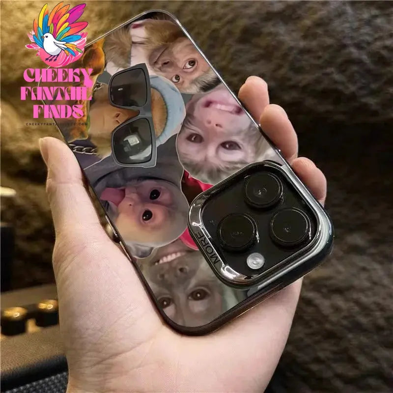 New Creative Monkey Pattern Phone Case For iPhone 16 Pro Max 15 14 13 12 11 XS X XR 7 8 Plus SE 2022 Shockproof TPU Bumper Cover Cheeky Fantail Finds