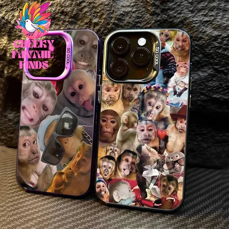 New Creative Monkey Pattern Phone Case For iPhone 16 Pro Max 15 14 13 12 11 XS X XR 7 8 Plus SE 2022 Shockproof TPU Bumper Cover Cheeky Fantail Finds