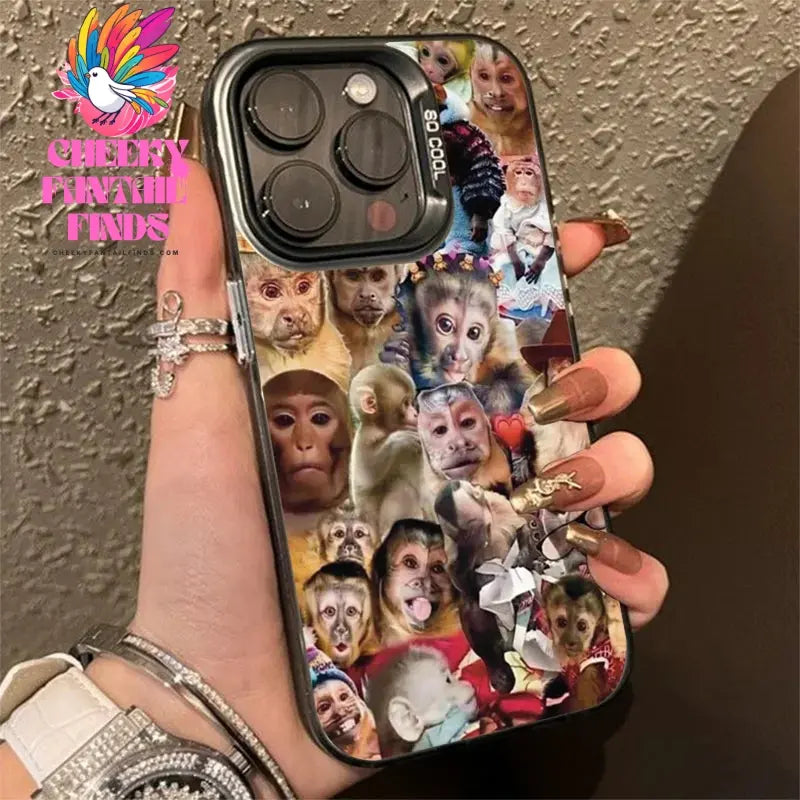 New Creative Monkey Pattern Phone Case For iPhone 16 Pro Max 15 14 13 12 11 XS X XR 7 8 Plus SE 2022 Shockproof TPU Bumper Cover Cheeky Fantail Finds