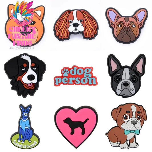 New Cute Cartoon Animals Shoe Decoration Charms Brown Black Dogs Shoe Charms White Claws Bracelet Accessories Halloween Gifts Cheeky Fantail Finds