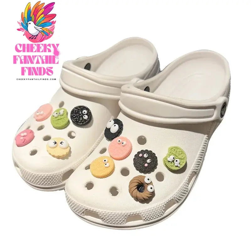 New Cute Hole Shoe Biscuit Dessert Flower Shoe Buckle Decoration DIY Sandals Slippers Accessories for Boy and Girl Gifts Cheeky Fantail Finds
