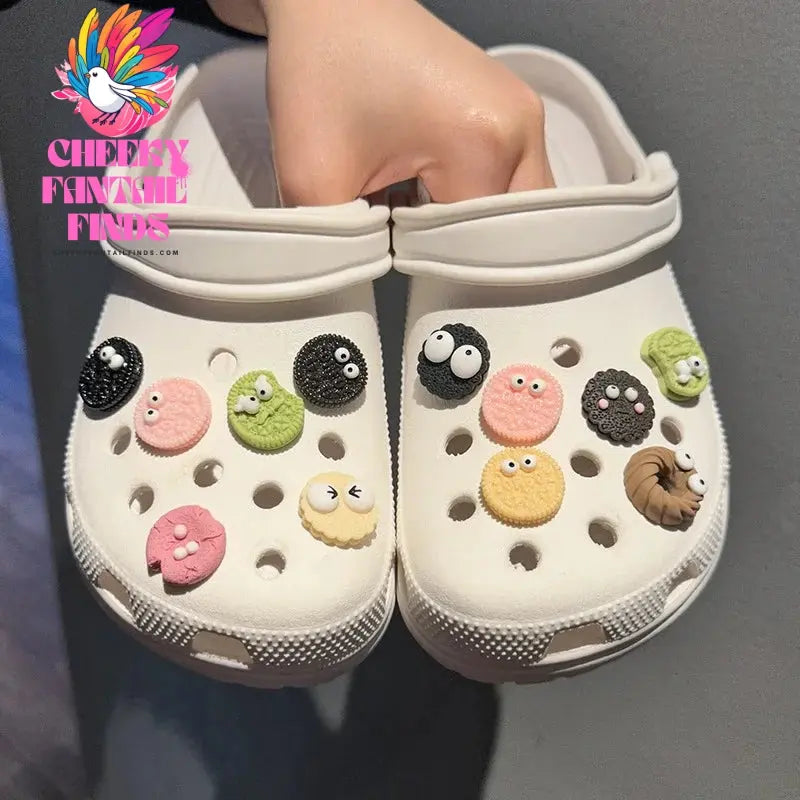 New Cute Hole Shoe Biscuit Dessert Flower Shoe Buckle Decoration DIY Sandals Slippers Accessories for Boy and Girl Gifts Cheeky Fantail Finds