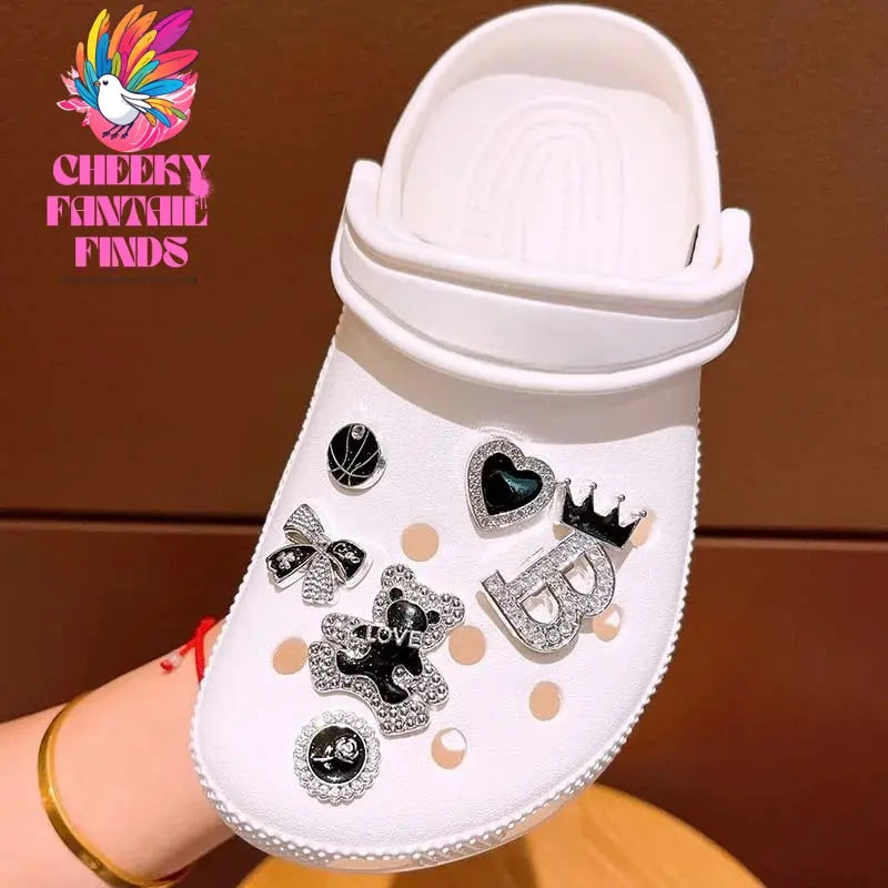 New DIY Cave Shoes Creative Silver Inlaid Diamond Shoes Accessories Charm Shoe Flowers Detachable Garden Shoes Decoration Gifts - Cheeky Fantail Finds