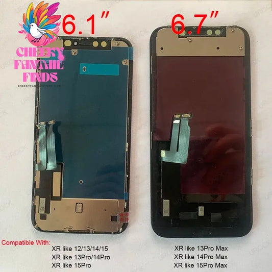 New Design Flat LCDs Screen for iPhone XR 6.1" & 6.7" Display Touch With Digitizer Like Refitted 12 13 14 Pro 15Pro Max Style Cheeky Fantail Finds
